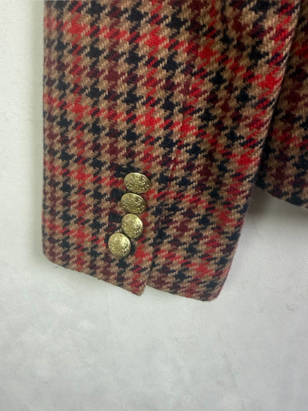 J Crew Women’s Sz 8 Schoolboy Blazer Wool Houndstooth Plaid Preppy Academia - Picture 11 of 12